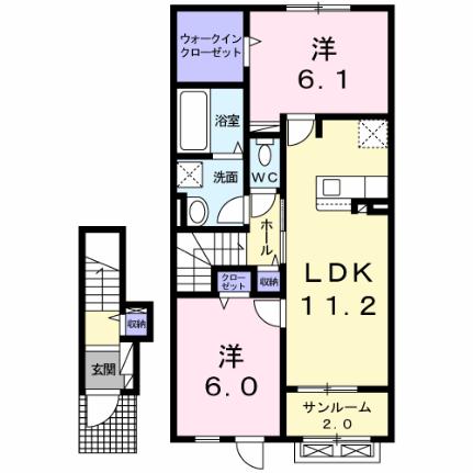 Ｐｌａｉｓｉｒ　ｅｔｅｒｎｏ 203｜長野県上伊那郡南箕輪村(賃貸アパート2LDK・2階・62.51㎡)の写真 その2