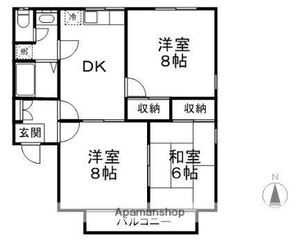 長野県長野市大字下駒沢（賃貸アパート3DK・2階・62.92㎡） その2