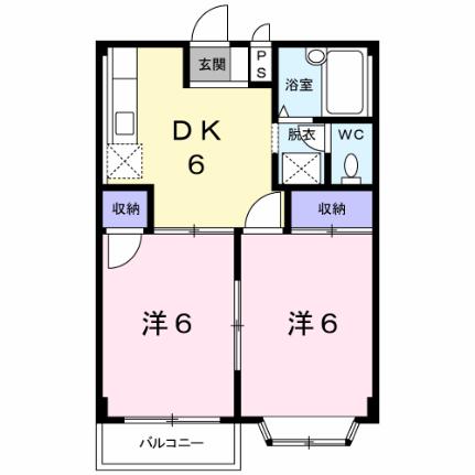 アプリコットＢ 203｜長野県松本市大字水汲(賃貸アパート2DK・2階・39.74㎡)の写真 その2