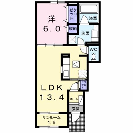 ブルースカイ　III　Ｂ 102 ｜ 長野県北安曇郡松川村（賃貸アパート1LDK・1階・50.14㎡） その2