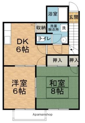 シャイニーヒルズ安曇野 202｜長野県安曇野市三郷明盛(賃貸アパート2DK・2階・56.20㎡)の写真 その2