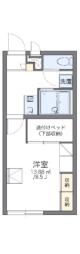 レオパレスカルチェ 2階1Kの間取り