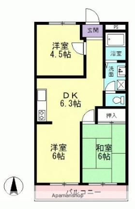 リプレイス牧野 203｜岐阜県美濃加茂市牧野(賃貸マンション3DK・2階・49.60㎡)の写真 その2