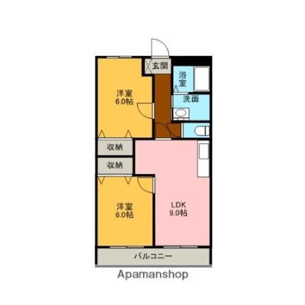 ミューズクリオ ｜岐阜県可児市今渡(賃貸マンション3DK・2階・49.59㎡)の写真 その2