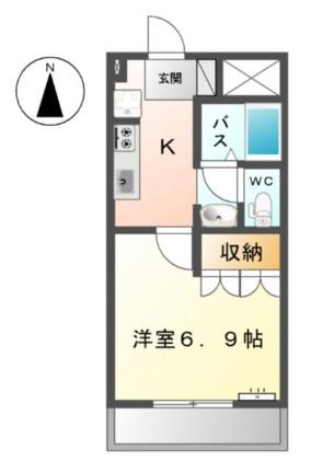 コンフォートハイム 202｜岐阜県岐阜市野一色４丁目(賃貸アパート1K・2階・24.84㎡)の写真 その2