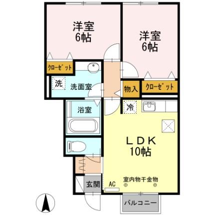 シャンテ　ホーリー 102｜静岡県富士宮市富士見ケ丘(賃貸アパート2LDK・1階・53.33㎡)の写真 その2