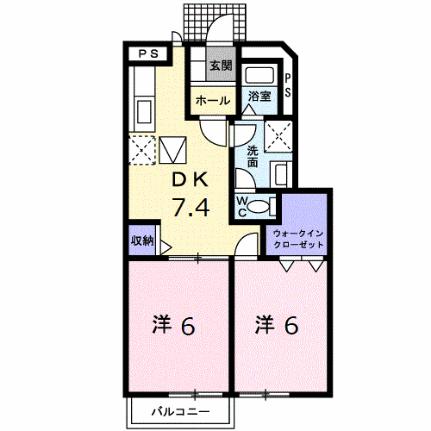 メープルリーフI 103｜静岡県富士宮市小泉(賃貸アパート2DK・1階・48.28㎡)の写真 その2