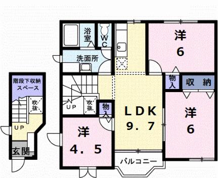 カーサヒサマツ 201 ｜ 静岡県沼津市今沢（賃貸アパート3LDK・2階・65.98㎡） その2