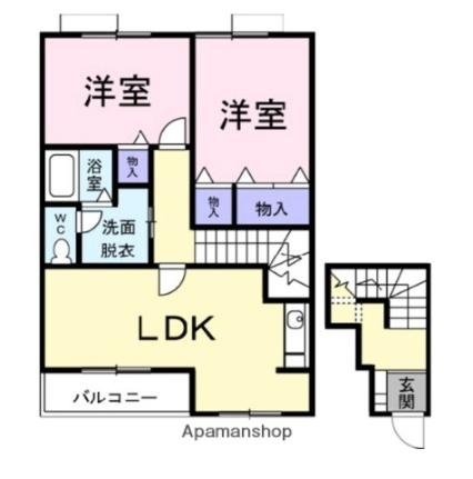 オードリーセレブI 203 ｜ 静岡県裾野市須山（賃貸アパート2DK・2階・65.64㎡） その2