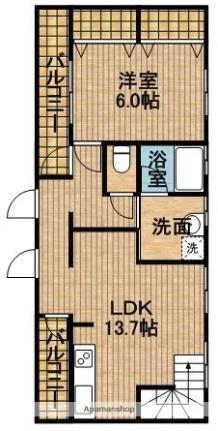 Ｎ’ｓヒルさいわい B ｜ 静岡県浜松市中央区幸２丁目（賃貸マンション1LDK・2階・54.44㎡） その2