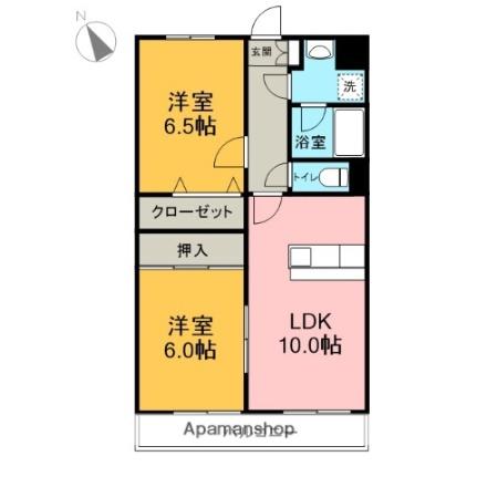 シャドーヒルII 306｜静岡県富士市岩本(賃貸マンション2LDK・3階・52.00㎡)の写真 その2