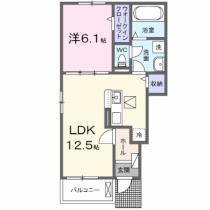 クリザンテームＴ．Ｍ 101 ｜ 静岡県富士市中野（賃貸アパート1LDK・1階・44.70㎡） その2