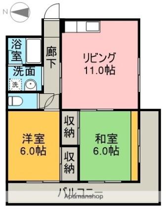 ＨＩトピア富士 310｜静岡県富士市蓼原(賃貸マンション2LDK・3階・58.39㎡)の写真 その2