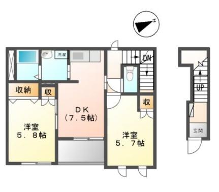モンヴェール 203｜静岡県富士市中島(賃貸アパート2DK・2階・51.54㎡)の写真 その2