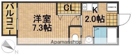 静岡県浜松市中央区上島３丁目(賃貸アパート1K・2階・21.98㎡)の写真 その2