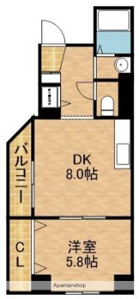 静岡県浜松市中央区塩町(賃貸マンション1LDK・6階・37.74㎡)の写真 その2