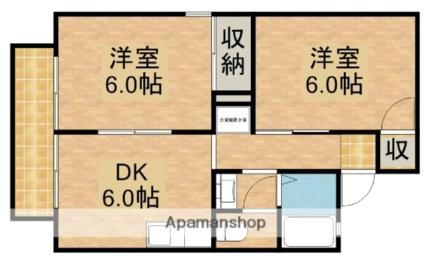 静岡県浜松市中央区佐鳴台４丁目(賃貸アパート2DK・1階・44.92㎡)の写真 その2