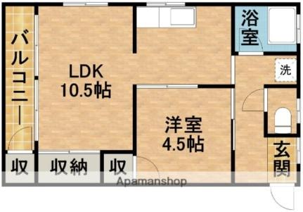 静岡県浜松市中央区鴨江町(賃貸マンション1LDK・2階・35.64㎡)の写真 その2