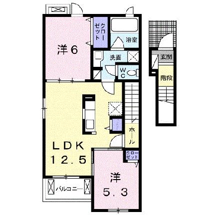 グランツ　みなみ 205｜静岡県浜松市中央区瓜内町(賃貸アパート2LDK・2階・57.32㎡)の写真 その2