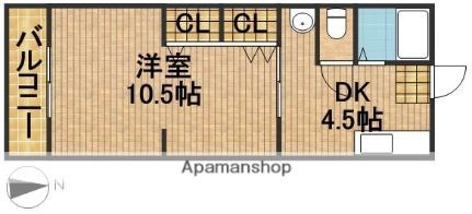静岡県浜松市中央区中沢町(賃貸アパート1DK・1階・32.44㎡)の写真 その2