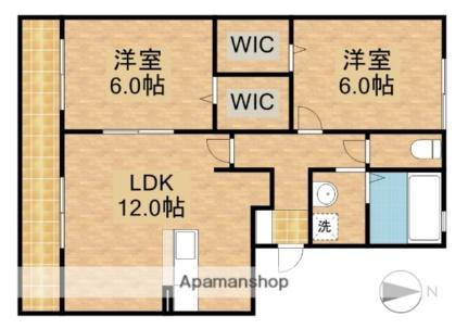 静岡県浜松市中央区大平台２丁目(賃貸アパート2LDK・1階・58.81㎡)の写真 その2