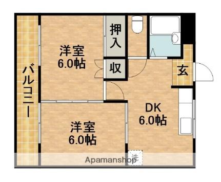 上島マンション ｜静岡県浜松市中央区上島６丁目(賃貸マンション2DK・2階・39.69㎡)の写真 その2