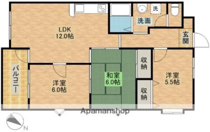 ダイヤモンド寿泉 ｜静岡県浜松市中央区高丘北１丁目(賃貸マンション3LDK・2階・62.41㎡)の写真 その2