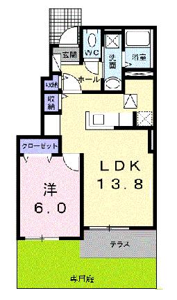 ニューサンリット　II 102｜静岡県掛川市矢崎町(賃貸アパート1LDK・1階・45.89㎡)の写真 その2