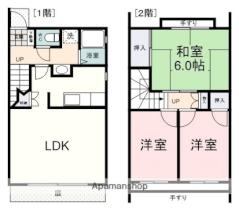 テラステン池田 A4 ｜ 静岡県静岡市駿河区池田（賃貸テラスハウス3LDK・2階・72.14㎡） その2