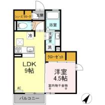 Ｔ’ｓステージ 101 ｜ 静岡県静岡市駿河区西島（賃貸アパート1LDK・1階・35.32㎡） その2