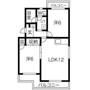 ユートピア 101｜静岡県静岡市駿河区みずほ５丁目(賃貸マンション2LDK・1階・60.33㎡)の写真 その2