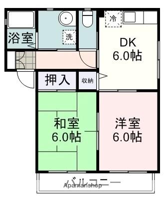 マシェリなみき 202｜静岡県静岡市清水区沼田町(賃貸アパート2DK・2階・43.38㎡)の写真 その2