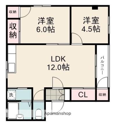 メゾンスギヤマ 301｜静岡県静岡市清水区西久保(賃貸アパート2LDK・3階・44.79㎡)の写真 その2