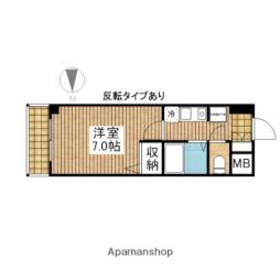 ウェルスヒル 6階1Kの間取り