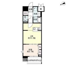 名古屋市営東山線 新栄町駅 徒歩10分の賃貸マンション 12階1LDKの間取り