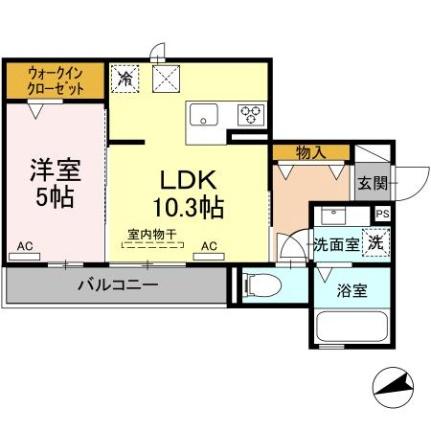 愛知県名古屋市中村区野上町(賃貸アパート1LDK・1階・40.10㎡)の写真 その2