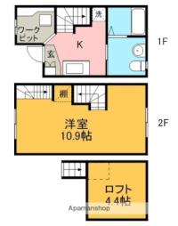 パルティーレ 2階1SDKの間取り