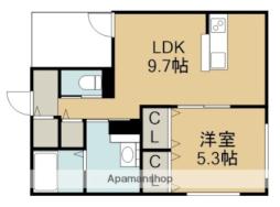 名古屋市営名城線 名城公園駅 徒歩5分の賃貸アパート 2階1LDKの間取り