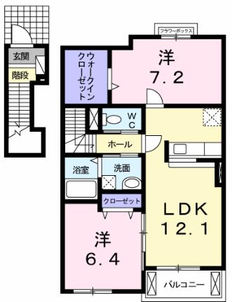 ハービスト　ホーム 203 ｜ 三重県桑名市大字東汰上（賃貸アパート2LDK・2階・62.89㎡） その2