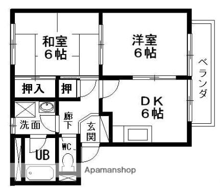 ジョイパレス西今 101｜滋賀県彦根市西今町(賃貸アパート2DK・1階・43.69㎡)の写真 その2