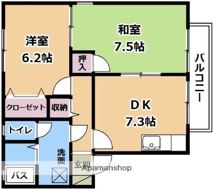 オネスタスガ A202｜滋賀県大津市下阪本４丁目(賃貸アパート2DK・2階・48.75㎡)の写真 その2