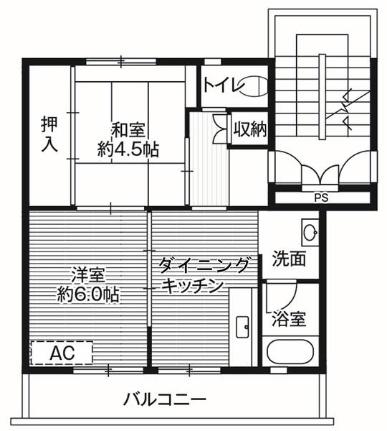 ビレッジハウス稲枝2号棟 0405｜滋賀県彦根市肥田町(賃貸マンション2DK・4階・39.83㎡)の写真 その2