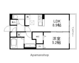 レウイシア 2階1LDKの間取り