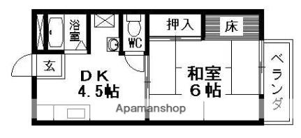 滋賀県甲賀市土山町大野(賃貸アパート1DK・1階・27.00㎡)の写真 その2