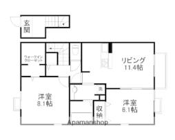 JR湖西線 比叡山坂本駅 徒歩15分の賃貸アパート 2階2LDKの間取り