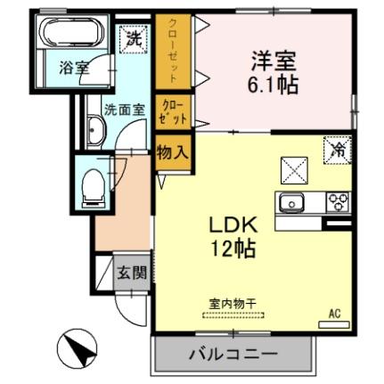 滋賀県甲賀市水口町神明（賃貸アパート1LDK・1階・46.18㎡） その2