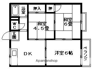 ささまハイツ ｜滋賀県大津市南郷１丁目(賃貸アパート3DK・2階・46.37㎡)の写真 その2