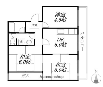 メゾンヤマギワ 202｜滋賀県大津市勧学１丁目(賃貸マンション3DK・2階・50.04㎡)の写真 その2