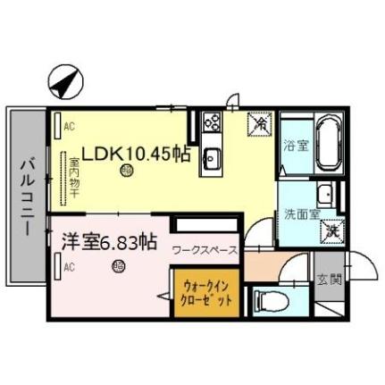 アースフィールド彦根 305｜滋賀県彦根市野口町(賃貸アパート1LDK・3階・42.79㎡)の写真 その2