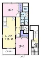 ポート　リジェールI 201 ｜ 滋賀県愛知郡愛荘町野々目（賃貸アパート2LDK・2階・57.02㎡） その2